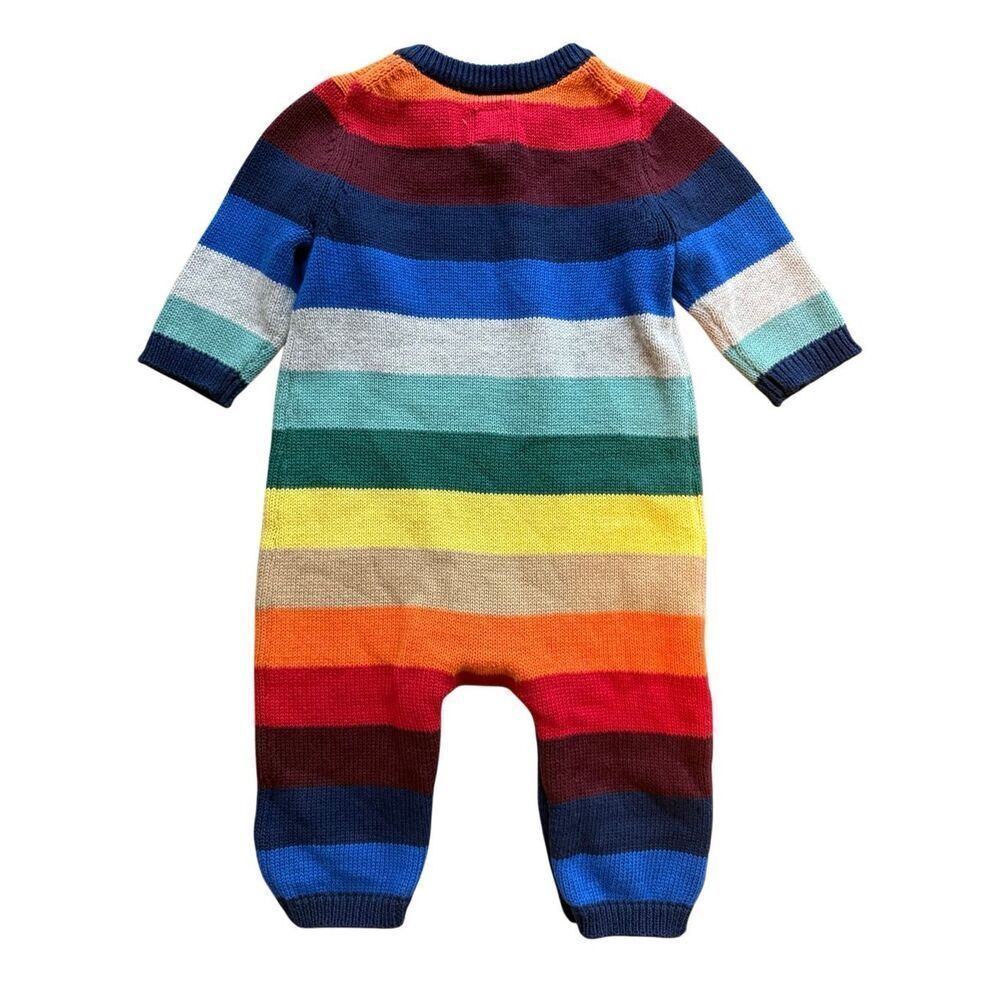 GAP Baby Cotton Happy Stripe One-Piece sweater romper Size 0-3M - Picture 3 of 7